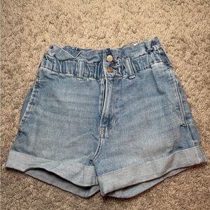 Hollister Ultra High Rise Denim Blue Women's Mom Shorts